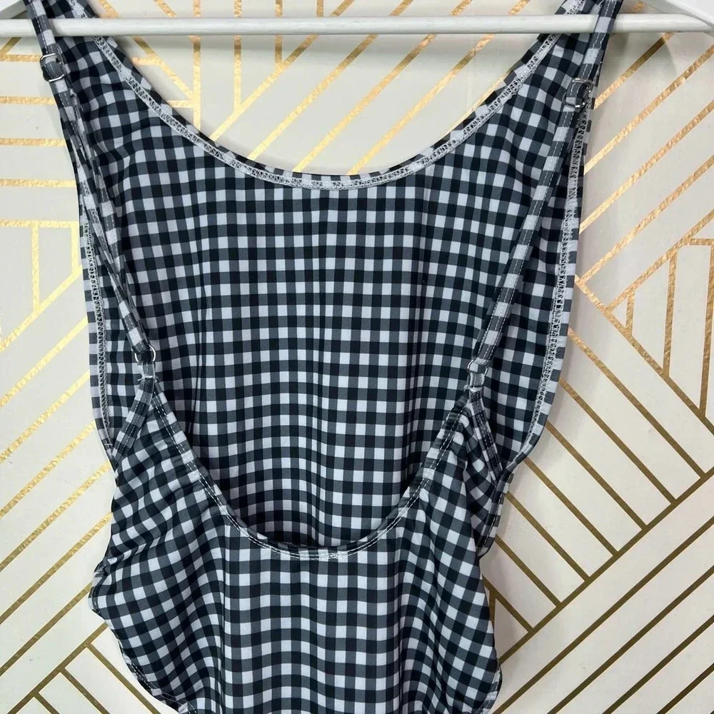 Lioness The Bo Derek Gingham One Piece Swimsuit‎ in Black Size XS